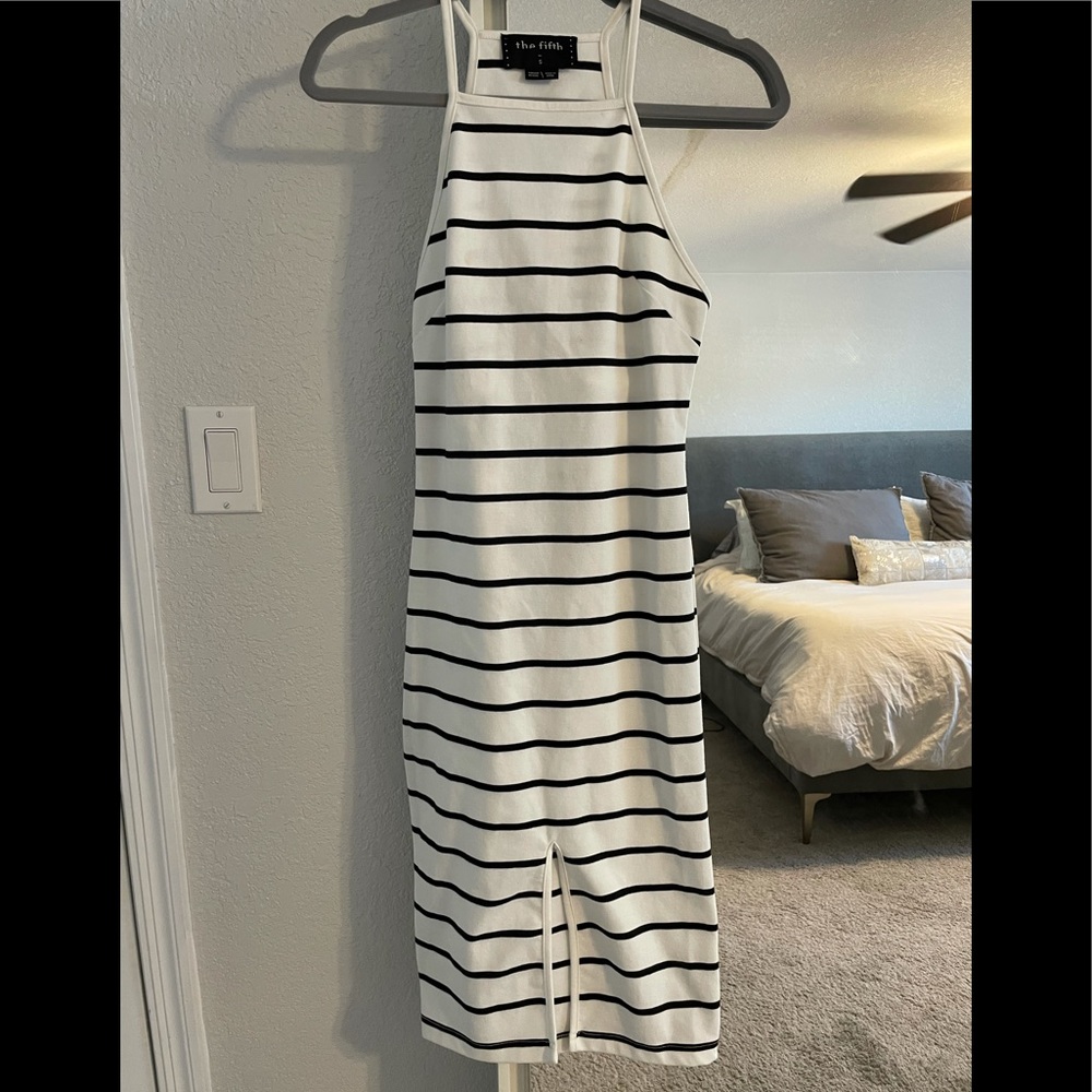 The Fifth Label Black & White Midi Dress SZ Small